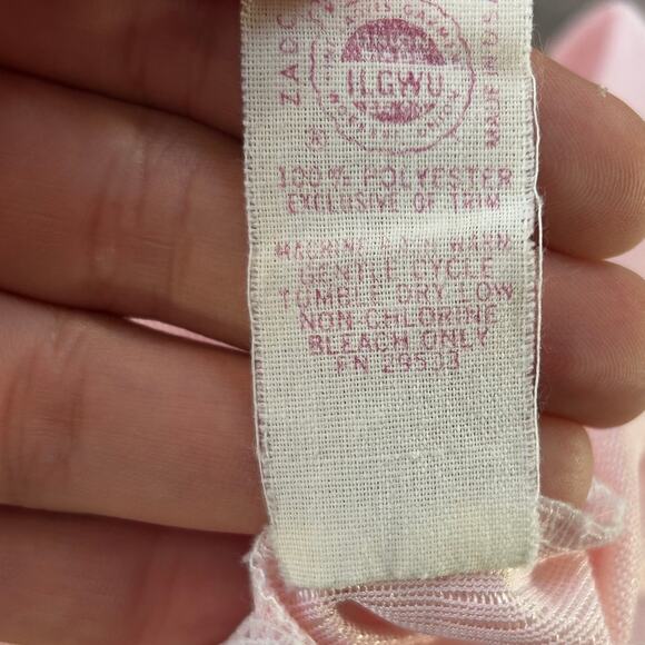 Vintage Nicole Pink Satin & Lace Nightgown ILGWU Made in USA | Size M - Picture 7 of 8